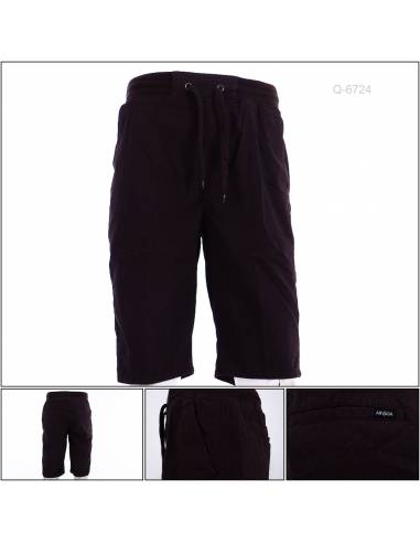 Celana Pendek Cowok Rib Kolor Coklat Tua Arvada...