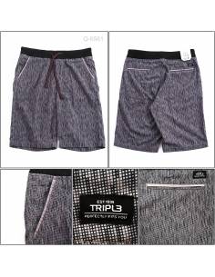 Celana Pendek Cowok Rib Kolor Abu-Abu Triple S-XL