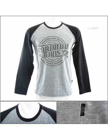 Kaos Oblong Cowok Lengan Panjang Abu-Abu...