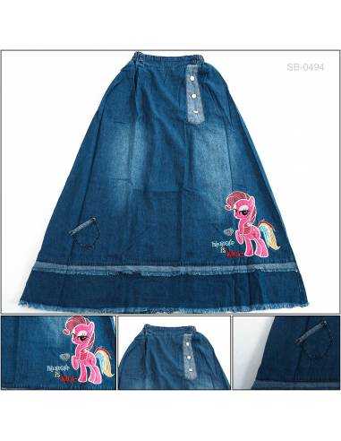 Rok Panjang Jeans Anak Cewek Viely 22-24