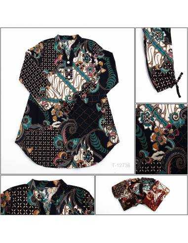 Tunik Batik Cewek Lengan Panjang Bravos XXL