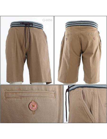 Celana Pendek Cowok Rib Kolor Coklat Muda Fenda M-XL