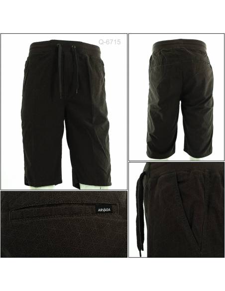 Celana Pendek Cowok Rib Kolor Hijau Tua Arvada XXL-XXXL