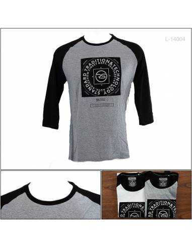 Kaos Oblong Reglan Cowok Lengan 7/8 Rock Show L-XL
