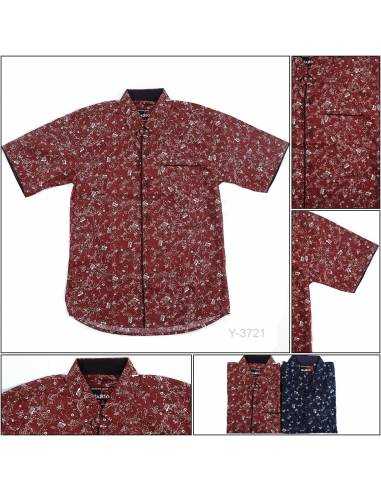 Kemeja Anak Cowok Motif Lengan Pendek Mario L-XL