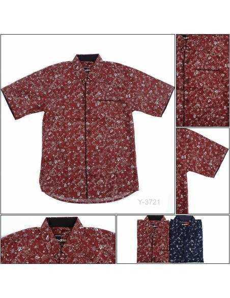 Kemeja Anak Cowok Motif Lengan Pendek Mario L-XL