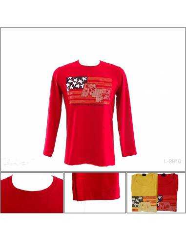 Kaos Oblong Cowok Regular Lengan Panjang Afro...