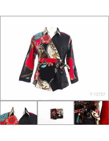 Atasan Batik Cewek Lengan Panjang Bravos XXL