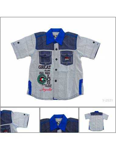 Kemeja Anak Cowok Lengan Pendek M27 4-6