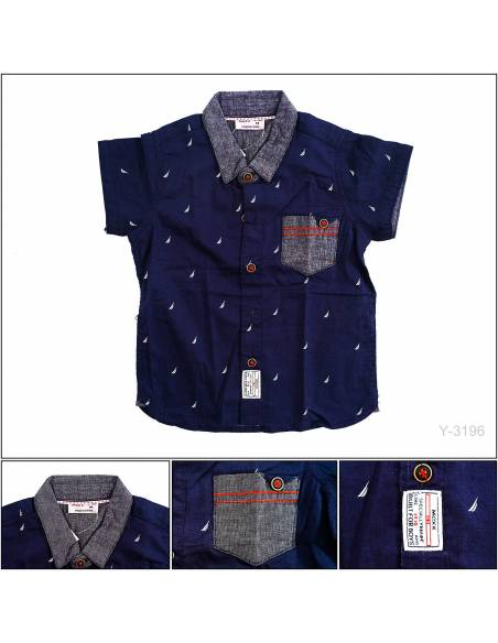 Kemeja Anak Cowok Motif Lengan Pendek 6-24