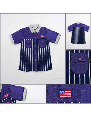 Kemeja Anak Cowok Lengan Pendek Yellow Fellow 6-8