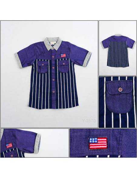 Kemeja Anak Cowok Lengan Pendek Yellow Fellow 6-8