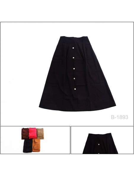 Rok Polos Panjang/Long Skirt Peniti Depan Petter