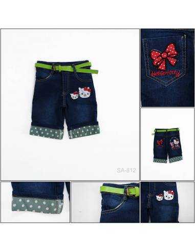 Celana Pendek Jeans Anak Cewek Hudie 1-3