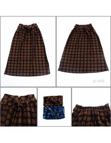 Rok Panjang/Long Skirt Motif Kotak Gelap Petter