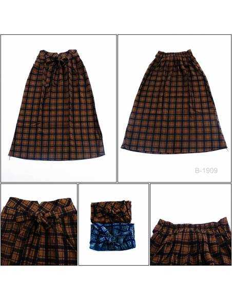 Rok Panjang/Long Skirt Motif Kotak Gelap Petter