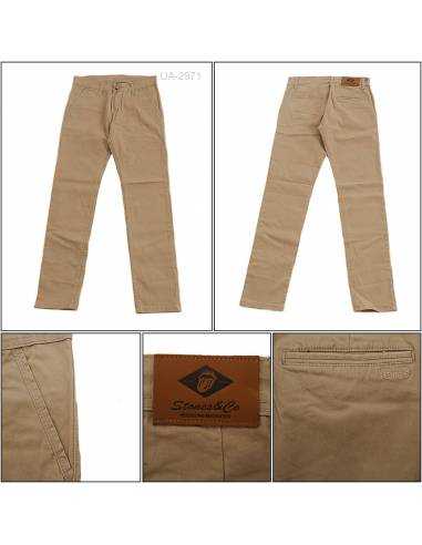 Celana Panjang Katun Slim Fit Cowok Stretch...
