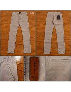 Celana Panjang Katun Slim Fit Cowok Stretch Triple 27-32
