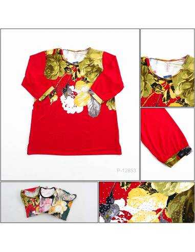 Kaos Korea Cewek Lengan Pendek 3/4 Captain