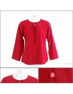 Atasan Blus Cewek Polos Lengan Panjang Red Up M-2XL
