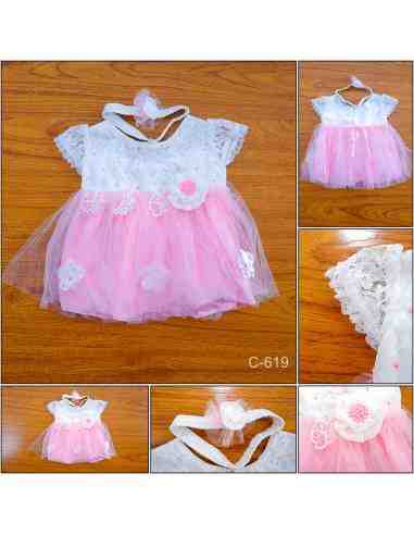 Dress/Gaun Anak Cewek Lengan Pendek + Bandana...