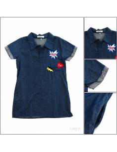 Atasan Jeans Cewek Lengan Pendek Zouna S-XL