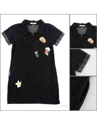 Atasan Jeans Cewek Lengan Pendek Zouna S-M