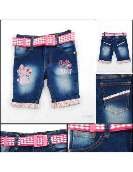 Celana Pendek Jeans  Anak Cewek Pinky 8-10