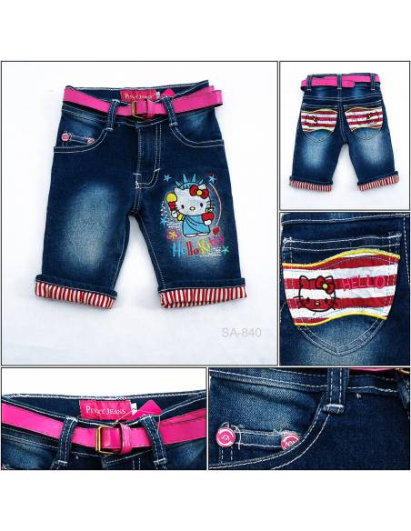 Celana Pendek Jeans Anak Cewek Pinky 2