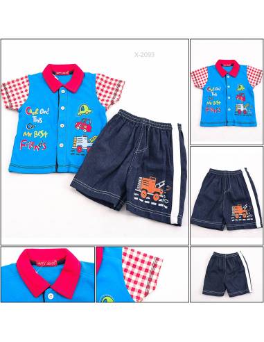 Setelan Anak Cowok Lengan Pendek Happy Grass