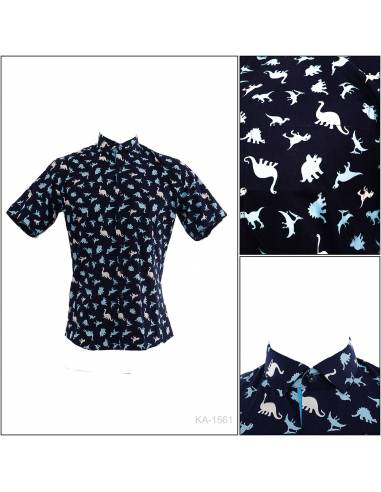 Kemeja Formal Cowok Slim Fit Lengan Pendek...