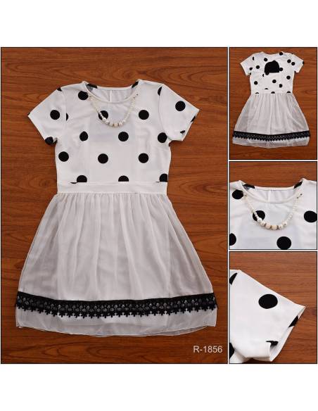 Dress Cewek Lengan Pendek Queentin All Size