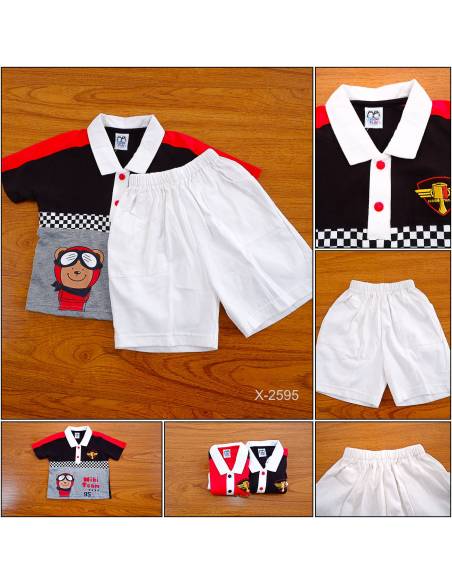 Setelan Kaos Anak Cowok Lengan Pendek Jo & Jill L