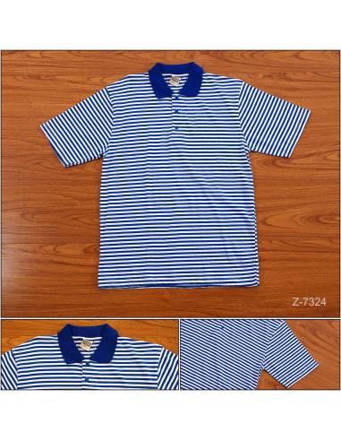 Kaos Kerah Cowok Salur Lengan Pendek American...