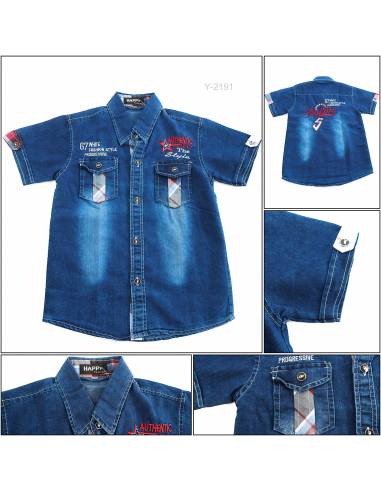 Kemeja Anak Cowok Lengan Pendek Happy Time 6-8