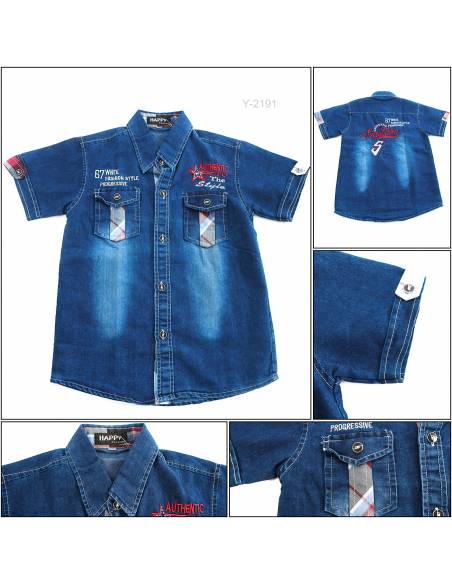 Kemeja Anak Cowok Lengan Pendek Happy Time 6-8