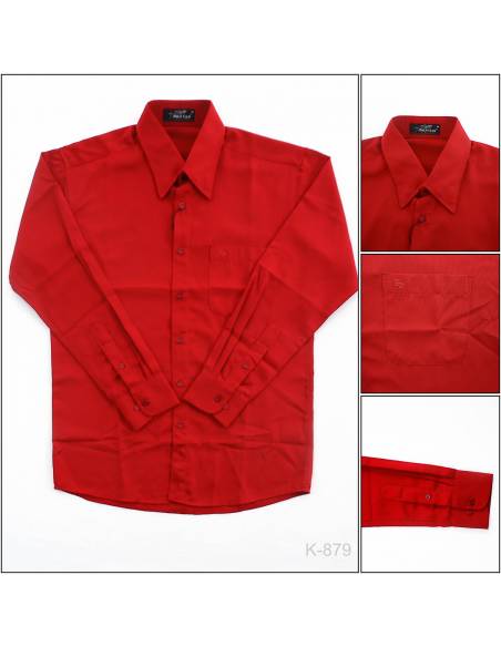 Kemeja Formal Cowok Regular Lengan Panjang Polo M-L