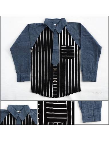Kemeja Anak Cowok Lengan Panjang Xiaozhuminu 4-6