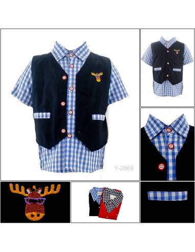 Kemeja Anak Cowok Lengan Pendek Yello Fellow 4-6