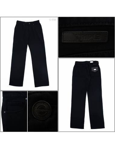 Celana Jeans Panjang Cowok Hitam Triple 34-36