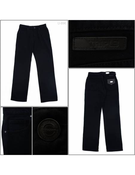 Celana Jeans Panjang Cowok Hitam Triple 34-36