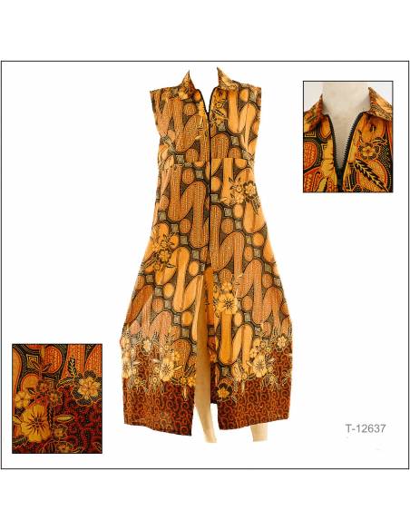 Outer Cewek Tanpa Lengan Batik Kyne M-2XL