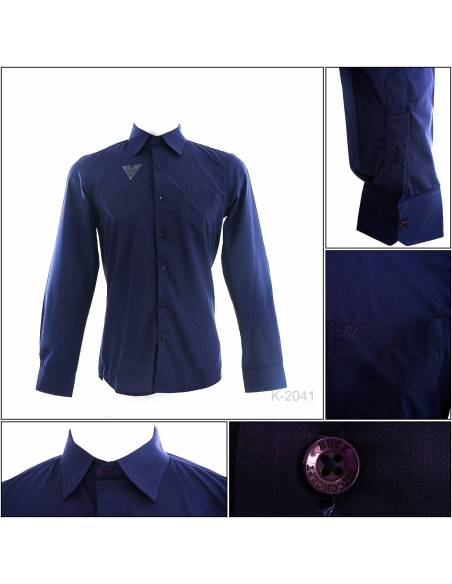Kemeja Formal Cowok Slim Fit Lengan Panjang Buzz M-XL