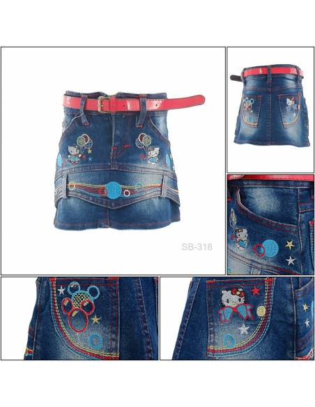 Rok Pendek Jeans Anak Cewek Pinky 13