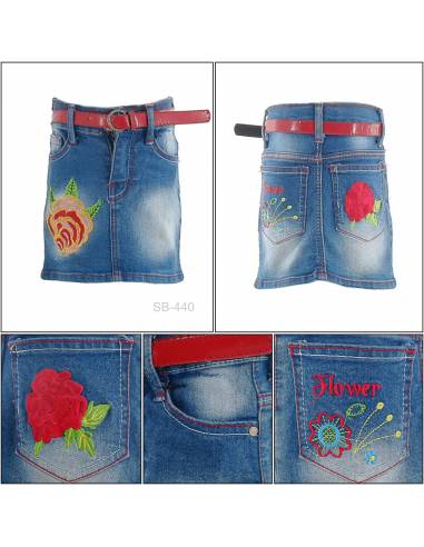 Rok Pendek Jeans Anak Cewek Pinky 8-12
