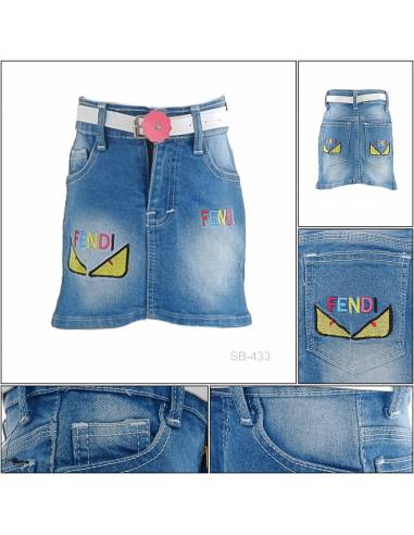 Rok Pendek Jeans Anak Cewek Pinky 8-12