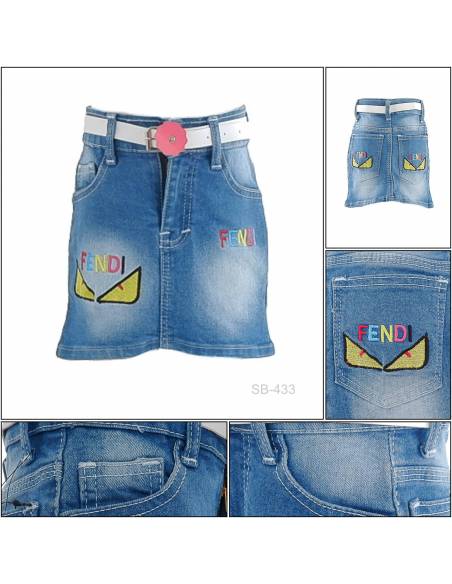Rok Pendek Jeans Anak Cewek Pinky 8-12