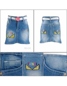 Rok Pendek Jeans Anak Cewek Pinky 14-18