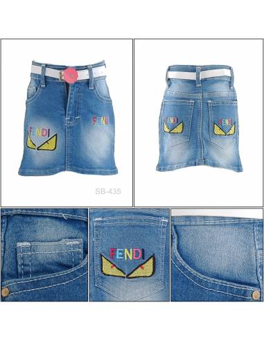 Rok Pendek Jeans Anak Cewek Pinky 14-18