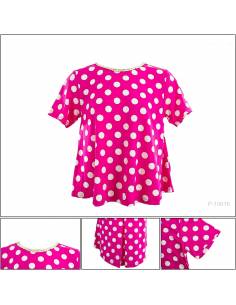 Kaos Cewek Polkadot Lengan Pendek Kuy Top